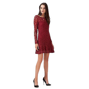 Hale Bob Fitted Red Peplum Lace Dress Size Medium